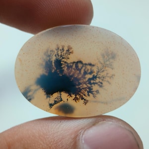 Piedra de diseño. Cabujón de ágata dendrítica, piedra preciosa suelta, ágata dendrítica para joyería. Tamaño: 28 x 21 mm.