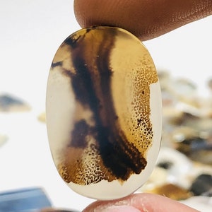 Agata naturale!!! Cabochon a pera di agata dendritica, pietra preziosa sciolta, agata dendritica dimensione 16x25 per realizzare gioielli pendenti