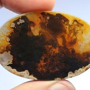 Fantastische natuurlijke dendritische agaat cabochon, losse edelsteen, dendritische agaat voor het maken van hangende sieraden Afmeting: 49 x 32 mm