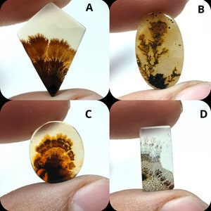 Natürlicher Dendritenachat, Dendritischer Cabochon, Achat-Lose Edelstein, Malerischer Dendritischer Achat, Heilende Eigenschaften, Farbe, Kraftstein