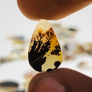 Natürlicher Achat !!! Dendritenachat Birne Cabochon, Lose Edelstein, Dendritenachat 9x15 Größe für die Herstellung von Schmuck Pendent