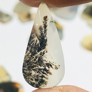Wunderschöner Designer Dendriten Achat !!!  NATÜRLICHER Dendritenachat Cabochon, loser Edelstein, 9 x 19 MM Dendritenachat für die Herstellung von Schmuck Pendent.