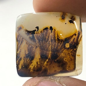 100% Natürlich Landschaftlich Achat !!! Baumachat, Dendritenquarz, Dendritenachat Malerischer Achat-Edelstein, Dendritenachat-Stein RING-Größe 20 x 19 MM