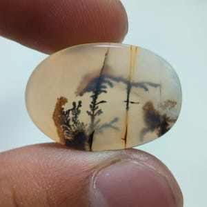 Piedra de diseño. Cabujón de ágata dendrítica, piedra preciosa suelta, ágata dendrítica para joyería. Tamaño: 24 x 17 mm.