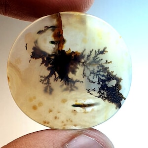 Riesige Größe !!! Dendritenachat runder Cabochon, loser Edelstein, dendritischer Achat für die Herstellung von Schmuck Pendent Größe 31 x 31 MM