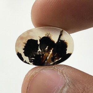 100% Natürlich Landschaftlich Achat !!! Baumachat, Dendritenquarz, Dendritenachat Malerischer Achat-Edelstein, Dendritenachat-Stein RING-Größe 17 x 11 MM