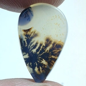 Riesige Größe !!! Dendritischer Achat Birne Cabochon, Loser Edelstein, Dendritischer Achat für die Herstellung von Schmuck Anhänger Größe 18x11 MM