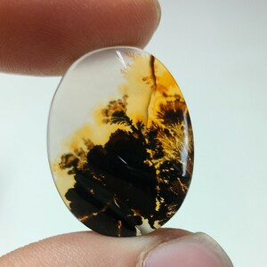 100% Natürlich Landschaftlich Achat !!! Baumachat, Dendritenquarz, Dendritenachat, Malerischer Achat-Edelstein, Dendritenachatstein, Größe 25 x 19 MM