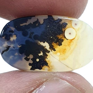 Wunderschöner Designer Dendriten Achat !!! NATÜRLICHER Dendritischer Achat Cabochon, loser Edelstein, 11 x 19 mm Dendritischer Achat zur Herstellung von Schmuckanhängern.