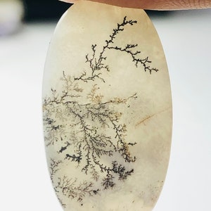 Wunderschöner Designer Dendriten Achat !!! NATÜRLICHER Dendritenachat Cabochon, loser Edelstein, 14 x 25 mm Dendritenachat zur Herstellung von Schmuckanhängern.