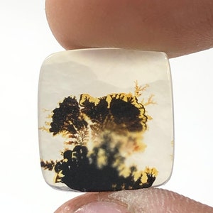100% Natürlich Landschaftlich Achat !!! Baumachat, Dendritenquarz, Dendritenachat Malerischer Achat-Edelstein, Dendritenachat-Stein RING-Größe 15X14 MM