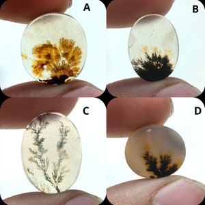 Natürlicher Dendritenachat, Dendritischer Cabochon, Achat-Lose Edelstein, Malerischer Dendritischer Achat, Heilende Eigenschaften, Farbe, Kraftstein