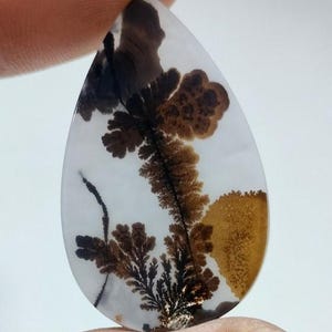100% Natürlich Landschaftlich Achat !!! Baumachat, Dendritenquarz, Dendritenachat, Malerischer Achat-Edelstein, Dendritenachatstein, Größe 38 x 23 MM