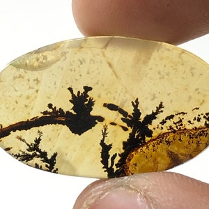 100% Natürlich Landschaftlich Achat !!! Baumachat, Dendritenquarz, Dendritenachat Malerischer Achat-Edelstein, Dendritenachat-Stein RING-Größe 30 x 17 MM