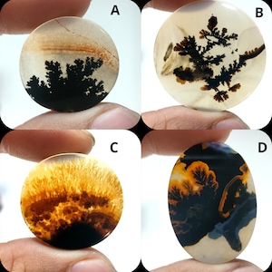 Natürlicher Dendritenachat, Dendritischer Cabochon, Achat-Lose Edelstein, Malerischer Dendritischer Achat, Heilende Eigenschaften, Farbe, Kraftstein