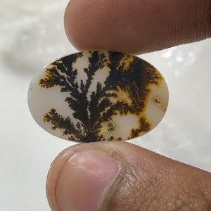 100% Natürlich Landschaftlich Achat !!! Baumachat, Dendritenquarz, Dendritenachat Malerischer Achat-Edelstein, Dendritenachat-Stein RING-Größe 24X16 MM