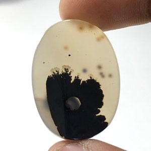 100% Natürlich Landschaftlich Achat !!! Baumachat, Dendritenquarz, Dendritenachat Malerischer Achat-Edelstein, Dendritenachat-Stein RING-Größe 31 x 23 MM