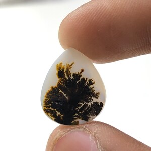 100% Natürlich Landschaftlich Achat !!! Baumachat, Dendritenquarz, Dendritenachat Malerischer Achat-Edelstein, Dendritenachat-Stein RING-Größe 17 x 14 MM