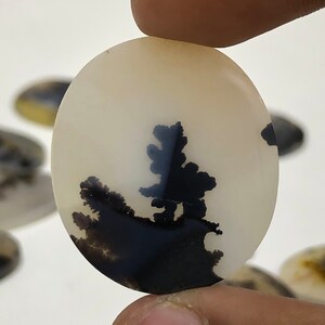 100% Natürlich Landschaftlich Achat !!! Baumachat, Dendritenquarz, Dendritenachat, Malerischer Achat-Edelstein, Dendritenachatstein, Größe 29X26 MM