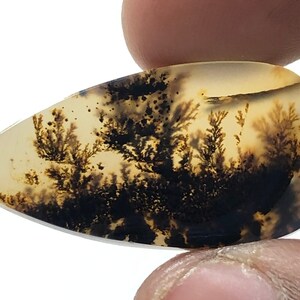 100% Natürlich Landschaftlich Achat !!! Baumachat, Dendritenquarz, Dendritenachat Malerischer Achat-Edelstein, Dendritenachat-Stein RING-Größe 31 x 15 MM