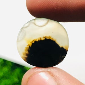 Wunderschöner Designer Dendriten Achat !!!  NATÜRLICHER Dendritischer Achat Cabochon, loser Edelstein, 17 x 18 mm Dendritischer Achat zur Herstellung von Schmuckanhängern.