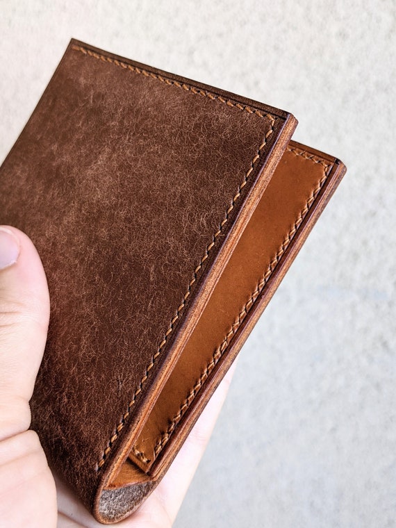 Walnut Pueblo Bifold Italian Leather Wallet - Etsy
