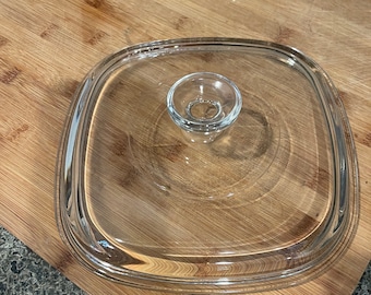 Pyrex Square Glass Lid A 9 C, 9 inch Replacement Pyrex Square Glass  Lid, Glass Casserole Lid with Knob Handle