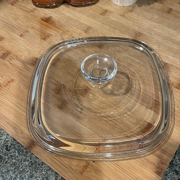 Pyrex Square Glass Lid A 9 C, 9 inch Replacement Pyrex Square Glass  Lid, Glass Casserole Lid with Knob Handle