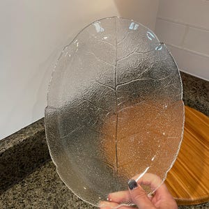 13 inch Arcoroc Aspen Oval Platter, tempered glass platter, Arcoroc serving dish, Aspen Pressed Glass, Mountain Home Decor