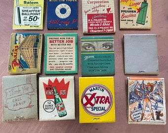Vintage Advertising Matchbooks, Assorted Brands