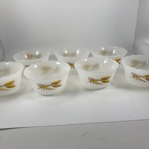 Fire King Wheat Pattern Custard Dish, 9 Wheat Pattern Cups