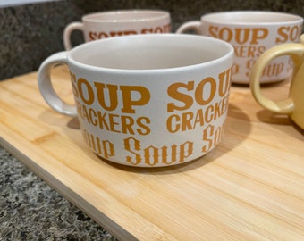 Soup Bowl, Vintage Soup and Cracker Bowl, 1970's, 70's Bold Type, Sold Separately, MCM bowls, Stoneware Soup Bowl, Japan Mug/Bowl