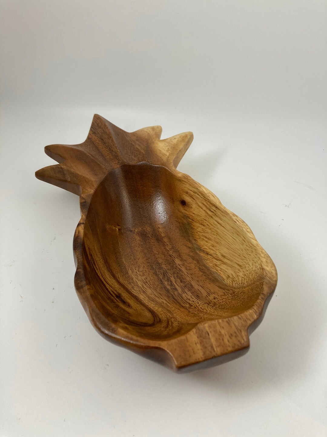 Wood Pineapple Serving Bowl Monkey Pod Etsy