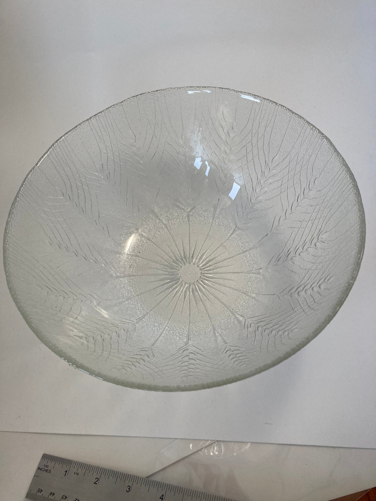 Vintage Arcoroc Country Wheat Pattern Glass Salad Bowl Etsy