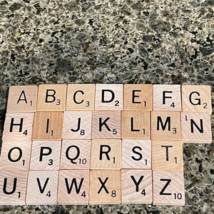 Scrabble® Tiles, Vintage Scrabble, Individual Letters, Old Scrabble Tile, Initial Letters, Craft Letter Tiles, Crossword Game Pieces, Letter