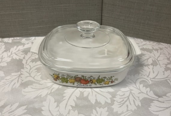 Vintage Corning Ware L'echalote A-8-B Casserole, Spice of Life
