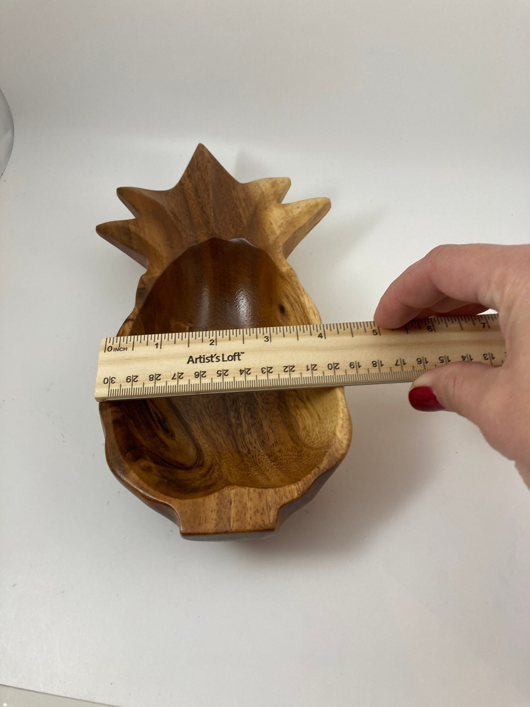 Wood Pineapple Serving Bowl Monkey Pod Etsy
