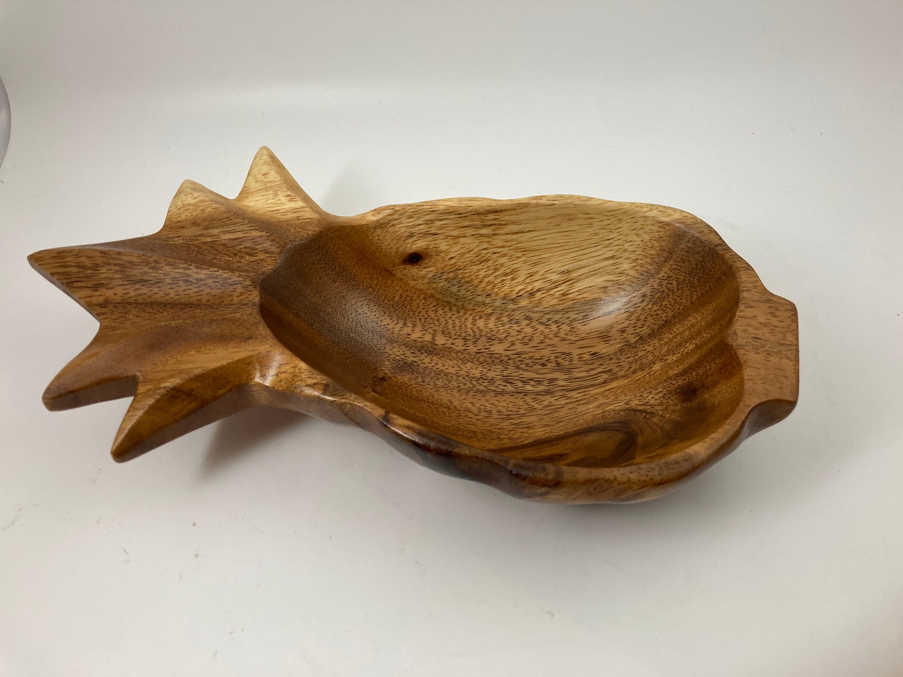 Wood Pineapple Serving Bowl Monkey Pod Etsy