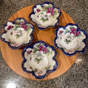 Royal Kinran Nippon Japanese Porcelain Dish,  Antique Floral Nippon Bowl, Handpainted China Bowl, sold individually