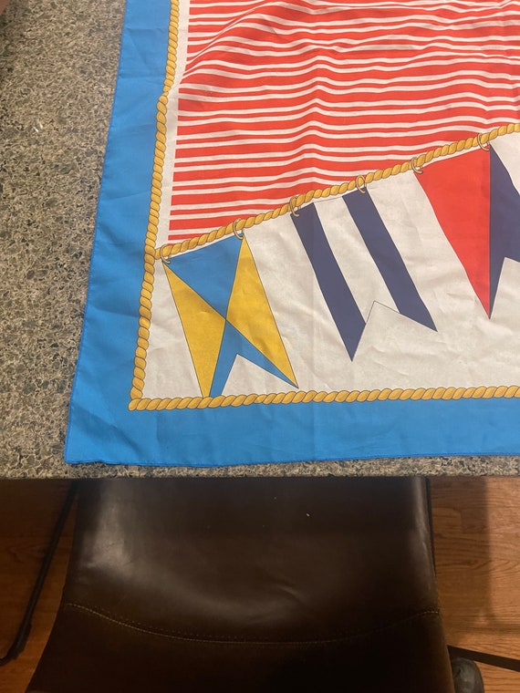 Vintage Nautical Flag Scarf, Sailing Theme Italia… - image 2
