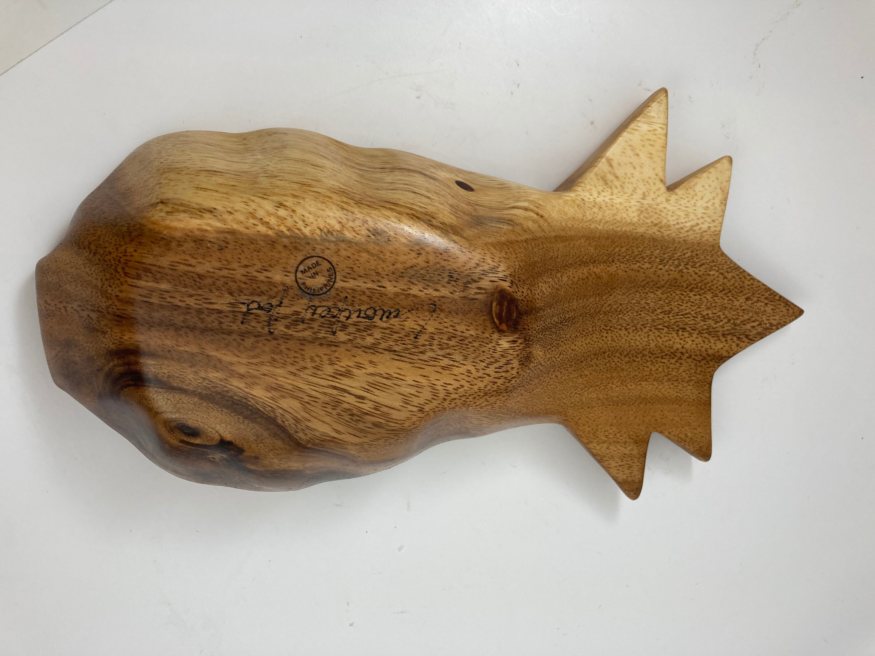 Wood Pineapple Serving Bowl Monkey Pod Etsy