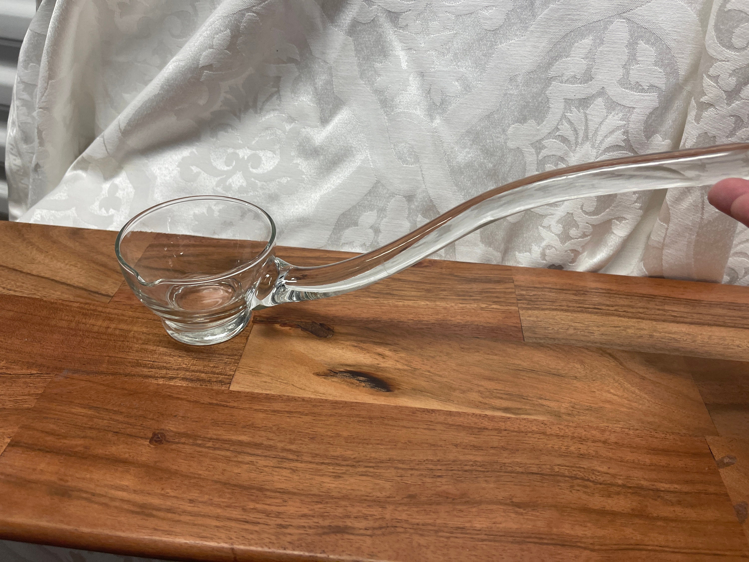 Glass Punch Bowl Ladle Black Tip Single Pour Spout
