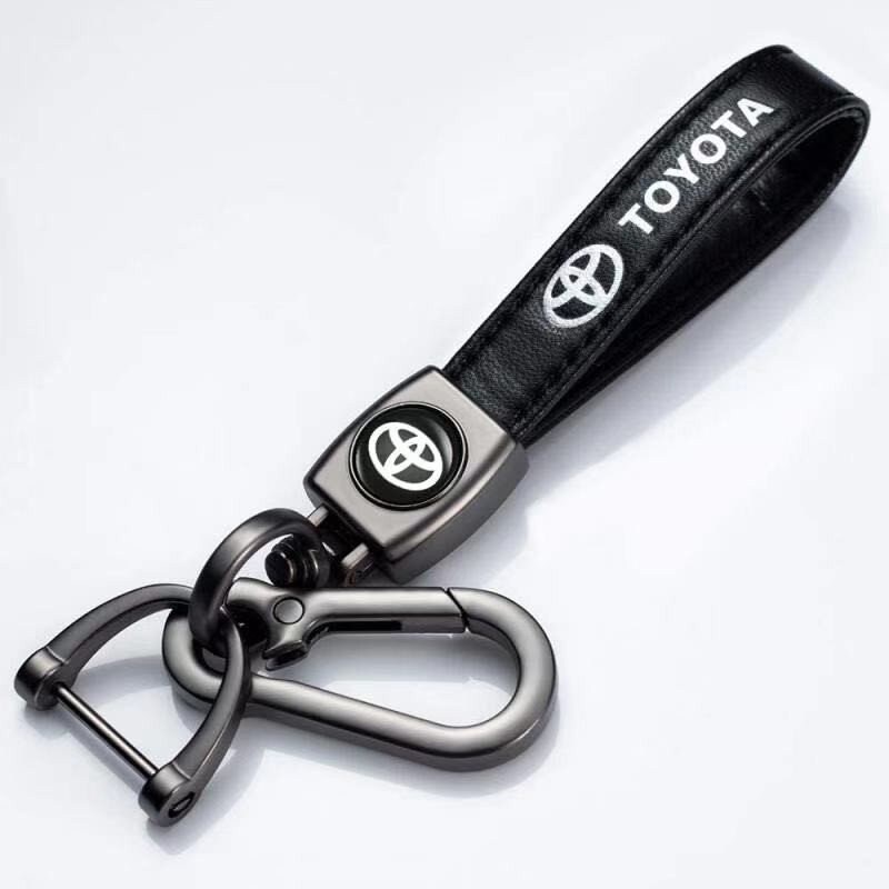 Personalized Toyota Keychain / Keyring Leather Black Engraved Etsy