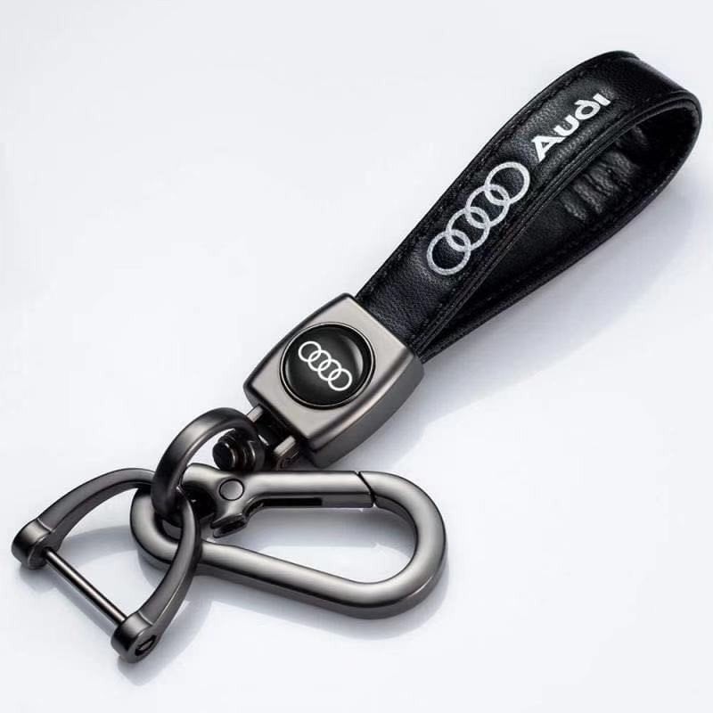 Personalized Audi Keychain / Keyring Leather Black Engraved Etsy