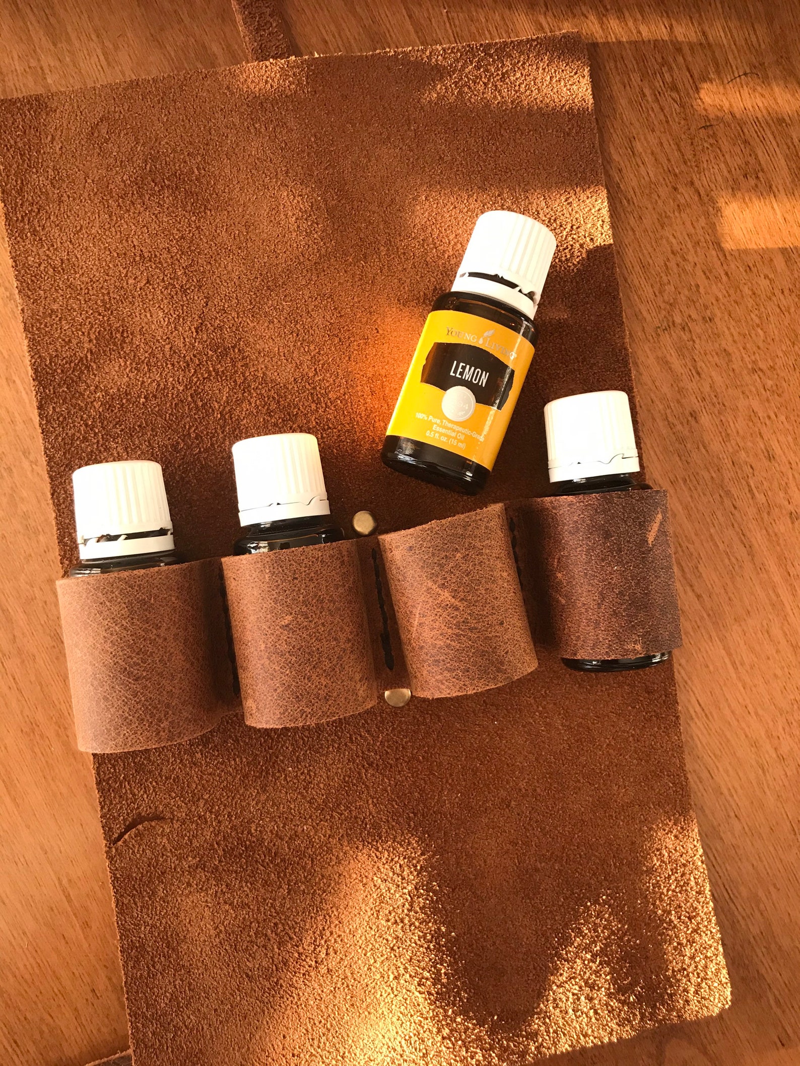 Leather Essential Oil Travel Holder 15ml Essential Oil Bottle Etsy