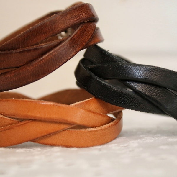 3 strand bracelet | narrow cuff bracelet | mens leather bracelet | womens leather bracelet | braided bracelet