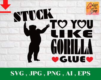 Instant Download Stuck Like Glue Love Watercolor Printable Cards