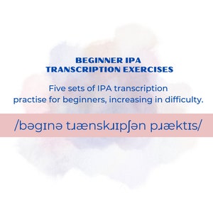 SLT IPA Transcription Practise Workbook with Answers