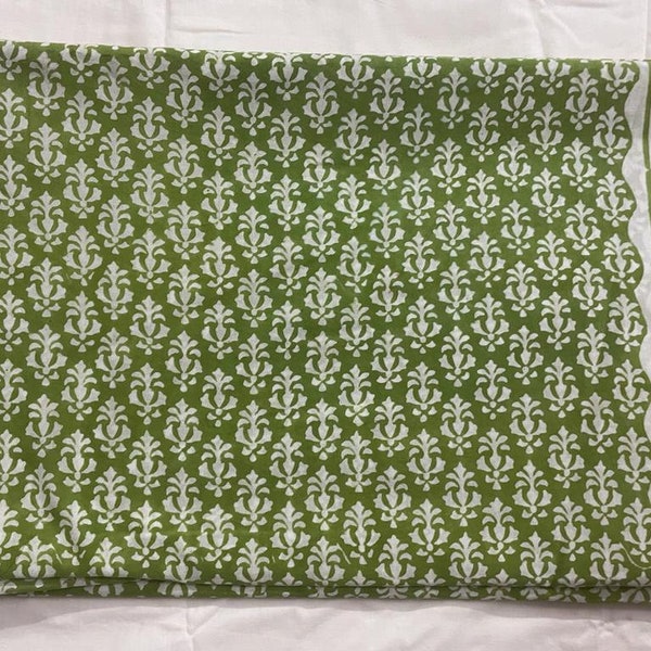 Green - Block Print Cotton Sanganeri Fabric 03