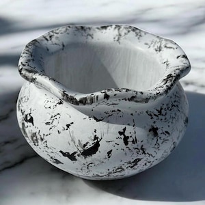 Cement Fishbowl Planter - 3” Handpainted Pot for Succulents and Cacti